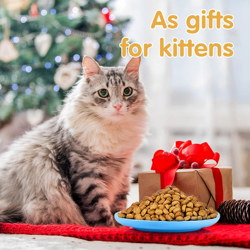 4 Pcs Whisker Fatigue Relief Cat Bowl Shallow Cat Food Dish 6 Inch Cat Wet Feeding Bowls Wide and Short Legged Cat and Small Pet Plate for Kittens...