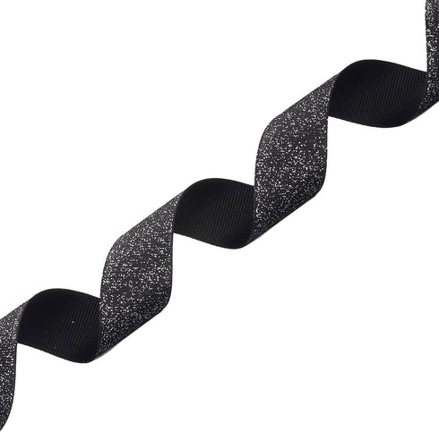 Morex Ribbon Dazzle Glitter Grosgrain Ribbon, 7/8-Inch by 20-Yard, Black/Silver...