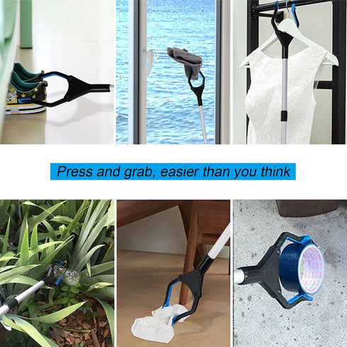 2-Pack Grabber Reacher Tool,32 Inch Extra Long Steel Foldable Pick Up Stick,90°Rotating Anti-Slip Jaw, Trash Claw Grabber Tool, Hand Grabber for R...