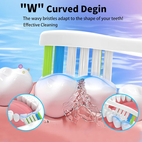 10 Pack Replacement Heads Only Compatible with 7AM2M AM101/AM105 Electric Toothbrush, Soft Brush Bristles...
