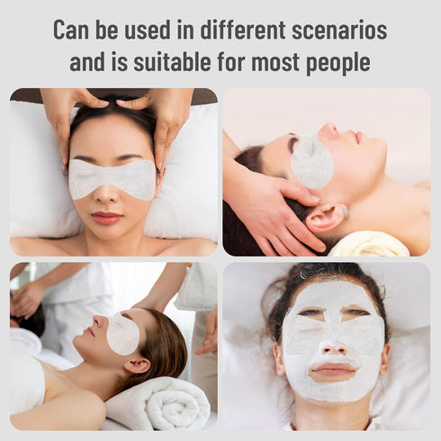 100Pcs Disposable Non Woven Eye Care, Clear Eye Mask Paper Lightweight Eye Covers for Facials Cotton Skincare Spa Paper Eye Nose Face Pads for Ski...