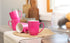Elanze Designs Princess Pink Glossy Finish 10 Oz. New Bone China Coffee Cup Mug Set of 4...