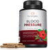 Premium Blood Pressure Support Supplement For Cardiovascular & Heart Health with Garlic, Hawthorn & Hibiscus - 90 Capsules...