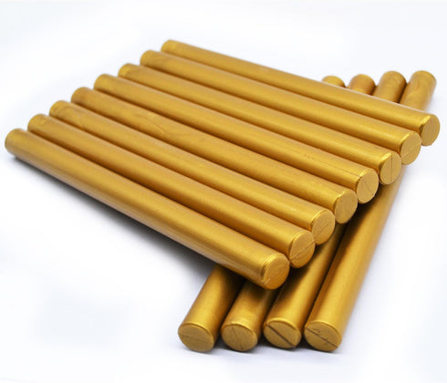 Brass Gold Glue Gun Sealing Wax Sticks - Pack of 12 - Making Wax Seals for Letter Thanks Card Envelope, Wedding or Event Party Invitation, Gift Wr...