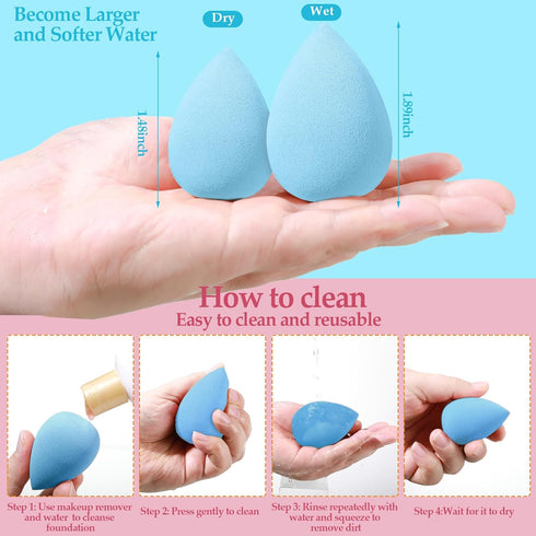 14 Pcs Makeup Sponge Set,Beauty Sponges Blender with 4 Pcs Powder Puff and 4 Pcs Mini Make up Sponges Birthday Gift,Mother's Day Gift for Women Li...
