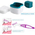 Retainer Cleaner Case - Lightweight Denture Bath Case Container for Dentures to Soak Denture Container with Basket and Brush Easy to Carry ?2pack?...