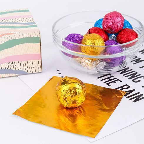 700 Pcs Foil Candy Wrappers, Chocolate Wraps - Square Aluminum Foil Paper for Caramel Candy Packaging, Decoration (4x4 inches)...