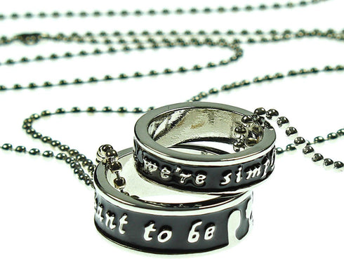 Bioworld Disney The Nightmare Before Christmas Jack Sally Necklace Ring Set Meant to Be...