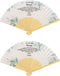 Hand Fans Retro Elegant Chinese Folding Fan White Vintage Bridal Handheld Dancing Fan Floral Folding Hand Fans Rose Retro Foldable Fan Hand Fan fo...