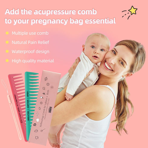 2pcs Labour/Birthing Comb for Labor Contraction and Delivery, Natural Pain Relief, Doula Tool for Pain Management and Anxiety for Pregnancy Women...