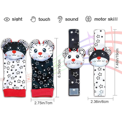 Adpartner Baby Rattles Toys for 0-12 Months Babies, 8PCS Infant Wrist Rattles Foot Finder Socks Set, Newborn Hand & Foot Rattle Toys Soft Baby Toy...
