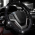 Valleycomfy Steering Wheel Cover for Women Men Bling Bling Crystal Diamond Sparkling Car SUV Wheel Protector Universal Fit 15 Inch (Black with Bla...