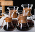 Pour Over Coffee Maker with Reusable Stainless Steel Drip Filter, Lead-Free Borosilicate Glass Coffee Carafe with Modern Wooden Collar for 1-6Cup,...
