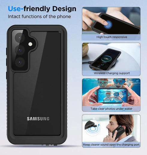 Samsung Galaxy S24 Case, Samsung S24 Waterproof Case with Built-in Screen Protector, Full Body Heavy Duty Phone Case Dustproof Shockproof Case Cov...