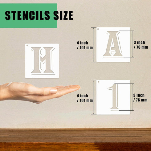 3 Inch Letter Stencils and Numbers, 36 Pcs Alphabet Stencils Reusable Plastic Drawing Templates Kits for Painting on Wood, Wall, Canvas, Chalkboar...