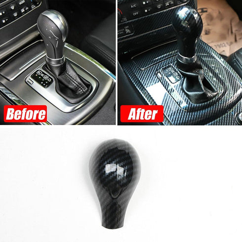 Carbon Fiber Gear Shift Knob Cover Trim Compatible with Infiniti G25 G35 G37 2007-2013 Accessories Interior Center Console Shifter Head Cove Trim...