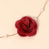 Rose Flower Choker Necklace Vintage Pearl Choker Necklace for Women Floral Choker Rose Choker Bride Wedding Party Summer Necklace (Red)...