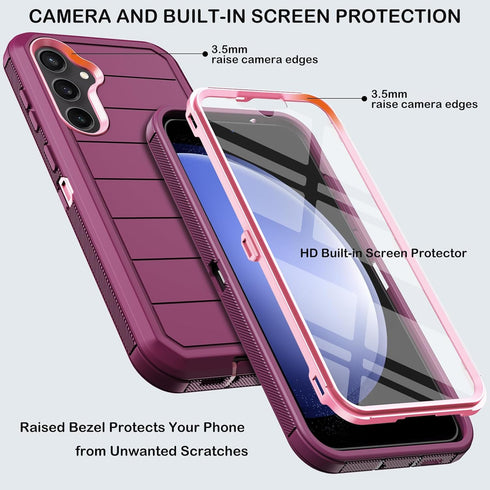 for Samsung Galaxy S23 FE Case with Belt Clip Holster & Kickstand,Built-in Screen Protector,Heavy Duty Shockproof Drop Protection Military Grade F...