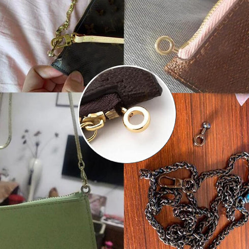 2Pcs Brass Ball Studs Rivets O/D Ring for Leather Crossbody Purse Craft,Small...