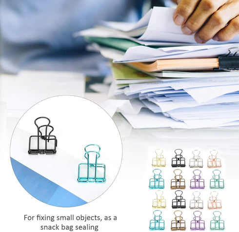 Tissting 16 Pcs Binder Clips,8 Colors Hollow Design,Paper Binder Clips,Paper Clamps for Office, Home, School(S,0.8 * 1.1in)...