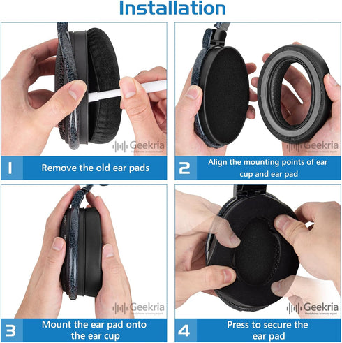 Geekria QuickFit Replacement Ear Pads for Sennheiser HD525, HD535, HD545, HD565, HD580, HD600, HD650, HD660 S Headphones Ear Cushions, Headset Ear...