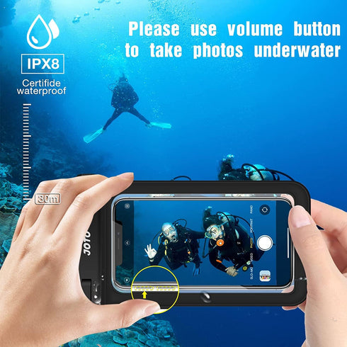 JOTO 6 Pack Universal Waterproof Phone Holder Pouch, IPX8 Underwater Case Cell Phone Dry Bag for iPhone 14 13 12 11 Pro Max Plus XS XR X 8 7, Gala...