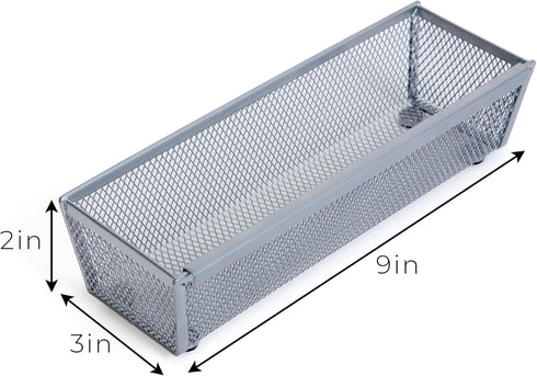 Smart Design Drawer Organizer - (9 x 3 Inch) - Steel Metal Mesh Tray - w/ Interlocking Arm Connection - Utensils, Silverware, Organization - Kitch...