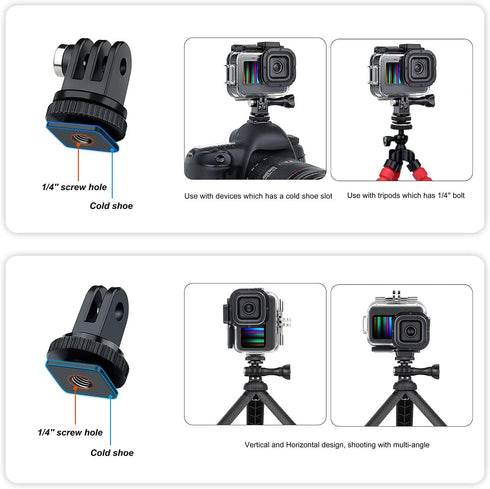 SOONSUN Waterproof Case for GoPro Hero 12 11 10 9 Black Camera, 60M Underwater Protective Dive Housing Case with Cold Shoe Mount Adapter for Go Pr...