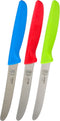 Kitchen Knife 3-Piece Set – 4.5 inches - Steak and Vegetable Knife - Razor Sharp Curved Tip, Straight Edge - Color Coded Kitchen Tools...