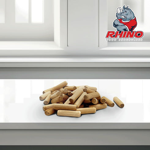 5/16" x 1 3/16" - 100 Pack Wooden Dowel Pins - Kiln Dried, Fluted, and Beveled (5/16" x 1 3/16", 100pk)...