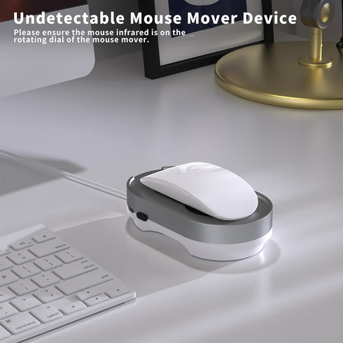 Mouse Jiggler, Undetectable Mouse Mover Device Wiggler Shaker with Drive Free USB Cable and USB C to USB Adapter, Physical Automatically Mouse Mov...