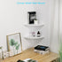 Corner Wall Shelves Set of 2, Rustic Wood Corner Floating Shelves with Cable raceway, Wall Mount Storage Display for TV Accessories, Baby Monitor,...