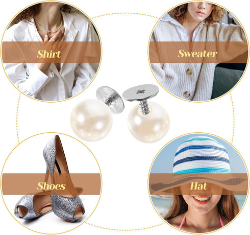 50pcs Pearl Buttons Craft Buttons Replacement Buttons Faux Pearl Beads Sewing Buttons Pants Buttons Sew on Clothing Buttons Shank Buttons Shirt Bu...