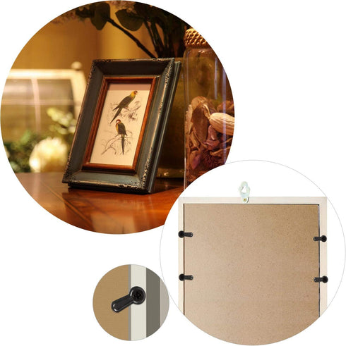 300 Picture Turn Button Fasteners Photo Frame Hardware and 300 Screws for Craft, Hanging, Drawing, Black...