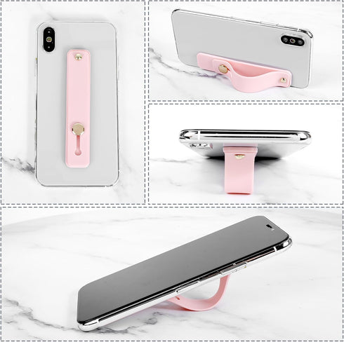 8 Pieces Phone Strap Grip, Telescopic Phone Finger Strap Holder for Hand, Portable Cell Phone Kickstand Universal Finger Loop for Smartphones (8 C...
