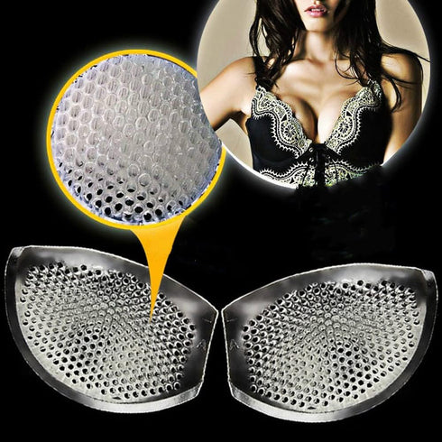 Lady Women Reusable Silicone Bra Swimwear Push up Booster Pads Inserts Waterproof Breathable Silicone Gel Breast Enhancers for Swimsuits Bikini Cl...