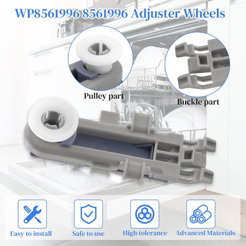 2PC WP8561996 8561996 Dishwasher Upper Rack Wheel Adjuster Compatible for Whirlpool Maytag, KitchenAid, Magic Chef Dishwashers Top Rack Parts W108...