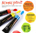Acrylic Paint Set,Canvas Painting Kit with 12 Colors Artist Quality, 3 Art Brushes & 1 Palette for Adults Beginners,Craft Paint Tubes for Canvas W...