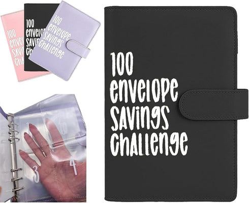 100 Envelopes Money Saving Challenge Budget Binder, Savings Challenges Binder, Budget Binder with Cash Envelopes for Budget Planner & Saving Money...