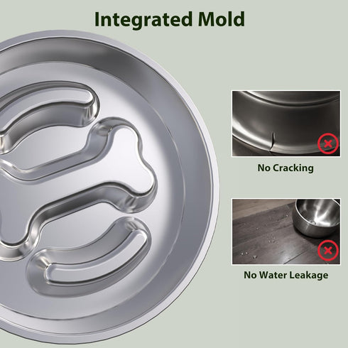 Slow Feeder Dog Bowls Stainless Steel Non-Slip Dog Food Bowl for Small Medium Breeds 2 Cups Dog Slow Feeder Bowl for Fast Eaters Slows Down Eating...