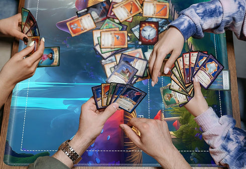 for MTG Playmat,Card Playmat Stitched with Magic Zone for MTG Card Game Playing, 24x14 inches Card Playmats Smooth Cloth Surface Non-Slip Silicone...