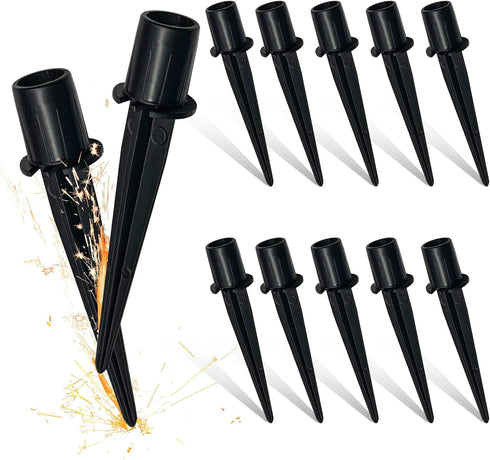 10 Pack Metal Replacement Stakes for Solar Lights Outdoor, 0.78" x 5.35" Solar Pathway Lights Spike Replacer, Outdoor Ground Stakes for Garden Lig...
