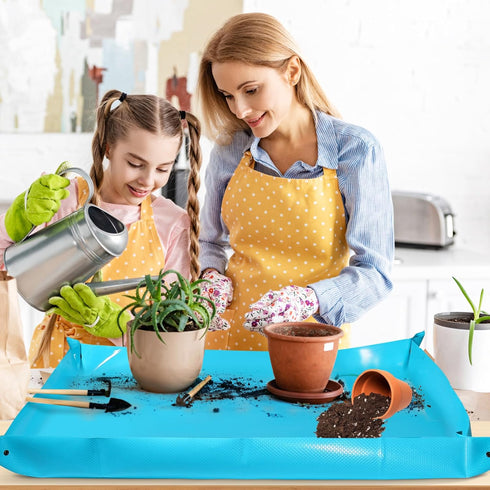 Repotting Mat for Indoor Plants, Waterproof Potting Mat for Indoor Plant Transplanting and Dirt Control, Portable Potting Mat Gifts for Plant Love...