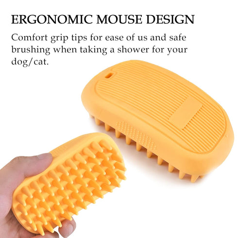 Silicone Dog Grooming Brush Pet Shampoo Bath Brush Anti Skid Soothing Massage Rubber Comb Bath Dog Brush...