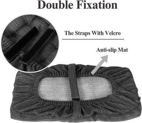 baibu Stool Cushion Rectangular, Super Soft Bar Stool Cushion Saddle Stool Pad with Ties - 1 Pad Only (Gray-Black, 18x9.5x1.5in)...