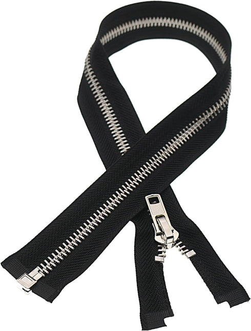 Leekayer 5# 27 Inch Metal Zipper Black Chrome Separating Zippers Jacket Zipper for Sewing Coat Vest Bag 68 cm Handmade Bulk 2 pcs/Pack...