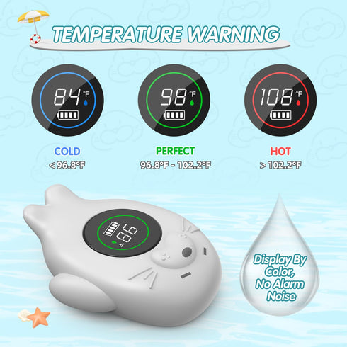 Rechargeable Bath Thermometer Baby Safety, Bath Temp Thermometer for Tub, Floating Shower Temperature Toy for Pregnancy Infant Kids...