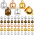 Aylifu 50pcs Brass Tassel Caps, Leather Ends Caps Glue in Barrel Ends for DIY Bracelet Necklace Pendant Jewelry Making, 5 Colors...