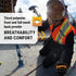 Pioneer Hi Vis Tear-Away Mesh Back Safety Vest for Me - Reflective Tape, 4 Pockets - Construction, Traffic, Security - Orange...