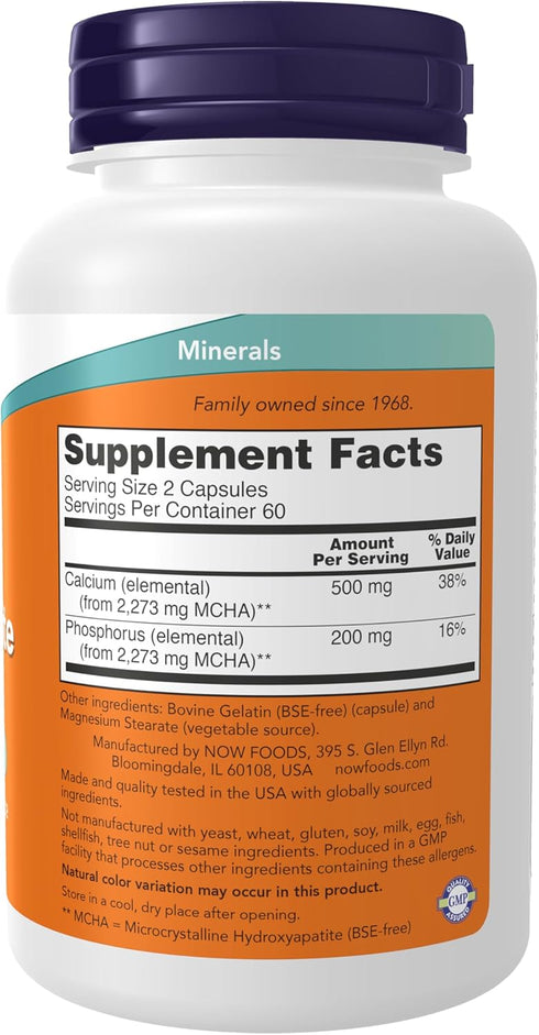 NOW Supplements, Calcium Hydroxyapatite Caps, Supports Bone Health*, 120 Capsules...